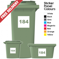 Wheelie Bin Sticker Numbers Square Style (Pack Of 6)